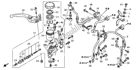 All parts for the Fr. Brake Master Cylinder of the Honda CB 1000 RA 2011