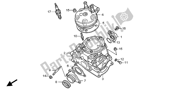 Todas las partes para Cilindro Y Culata de Honda CR 125R 1996