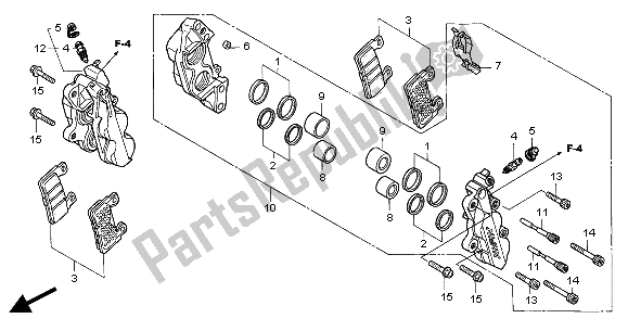 Tutte le parti per il Pinza Freno Anteriore del Honda CBR 600 RR 2004