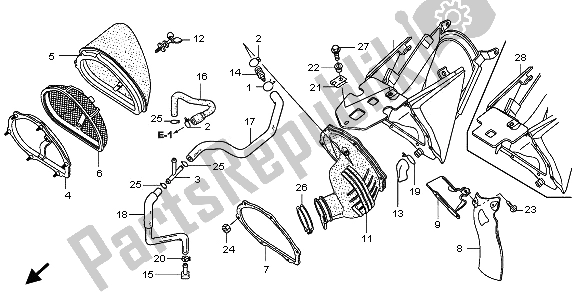 All parts for the Air Cleaner of the Honda CRF 250R 2009