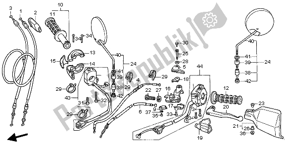 Alle onderdelen voor de Schakelaar & Kabel van de Honda NX 650 1997