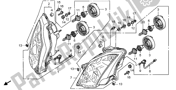 Alle onderdelen voor de Koplamp (eu) van de Honda VFR 800A 2007
