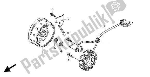 All parts for the Generator of the Honda CBF 125M 2010