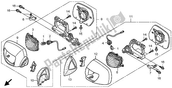 Wszystkie części do Winker I Lustro Honda GL 1800 2010