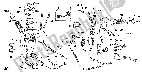 Wszystkie części do D? Wignia Klamki I Prze?? Cznik I Kabel Honda TRX 650 FA Fourtrax Rincon 2003