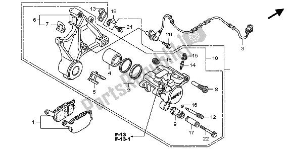 Toutes les pièces pour le étrier De Frein Arrière du Honda CB 1300 SA 2008