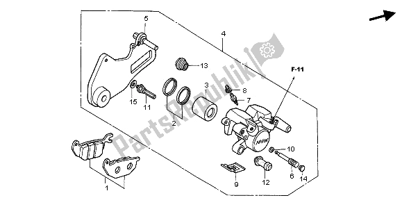 Todas las partes para Pinza De Freno Trasero de Honda CBR 125 RW 2006