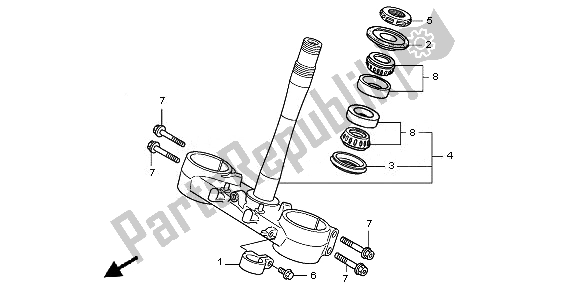 All parts for the Steering Stem of the Honda CRF 250R 2010