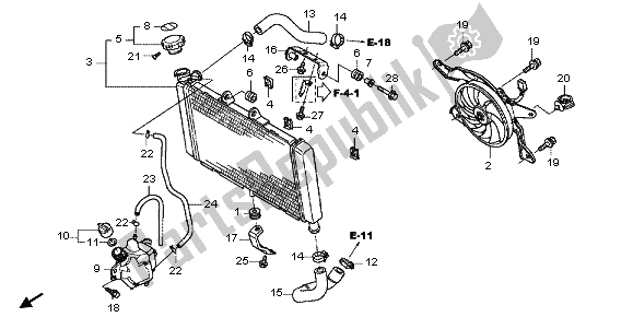 All parts for the Radiator of the Honda NC 700 XA 2013