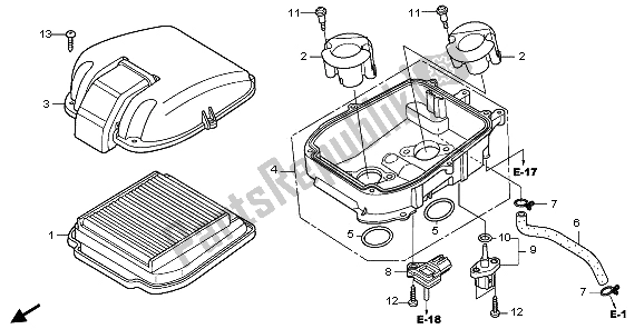 Todas las partes para Filtro De Aire de Honda VTR 250 2009