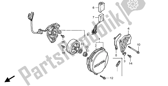 Todas las partes para Tapa Del Cárter Izquierdo Y Generador de Honda CR 500R 1995