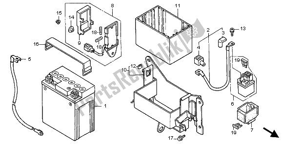 All parts for the Battery of the Honda CA 125 1998