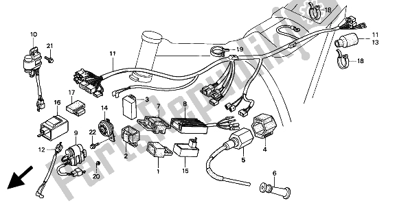 Todas las partes para Mazo De Cables Y Bobina De Encendido Y Unidad Cdi de Honda XR 250R 1994