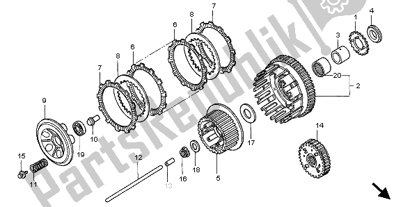 Todas las partes para Embrague de Honda VT 1100C2 1999