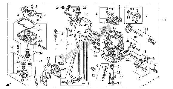 All parts for the Carburetor of the Honda CRF 150 RB LW 2009