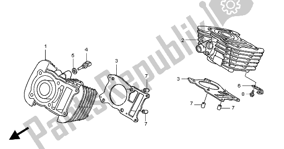 Todas as partes de Cilindro do Honda XL 125V 2004