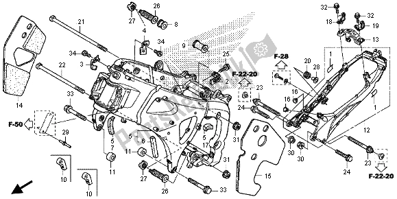 Alle onderdelen voor de Frame Lichaam van de Honda CBR 600 RA 2013