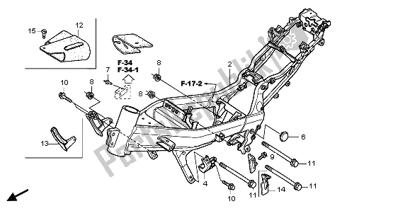 All parts for the Frame Body of the Honda CBR 125 RW 2007
