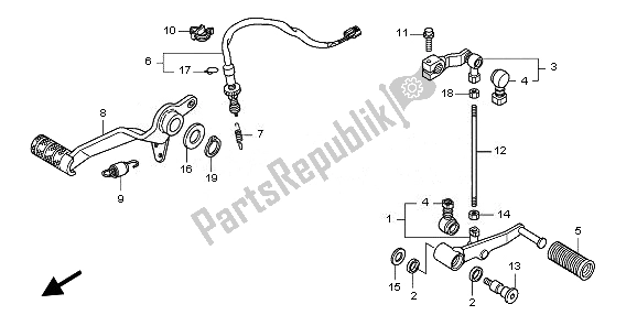 Toutes les pièces pour le Pédale De Frein Et Pédale De Changement du Honda CBF 600S 2010