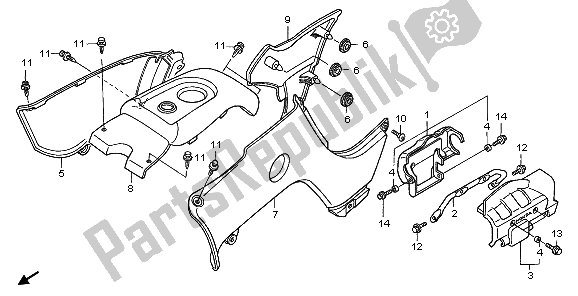 Tutte le parti per il Copertura Del Corpo del Honda TRX 500 FA Fourtrax Foreman 2003