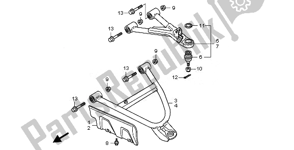 Tutte le parti per il Braccio Anteriore del Honda TRX 420 FA Fourtrax Rancher AT 2010