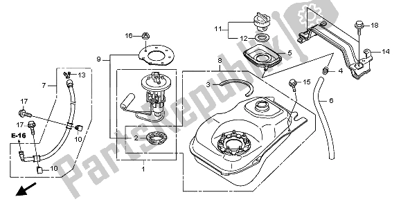 Todas las partes para Depósito De Combustible de Honda SH 300A 2009