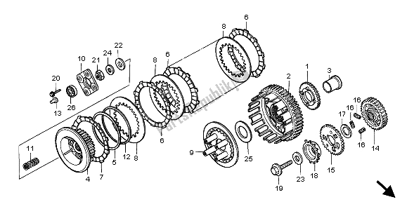 All parts for the Clutch of the Honda VT 750C 1999