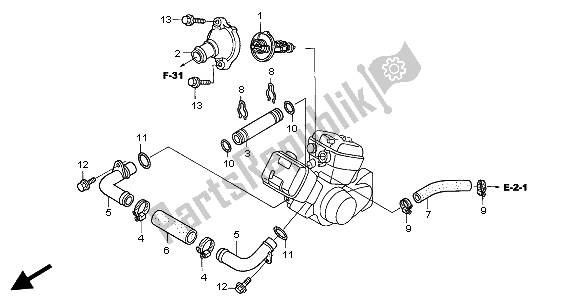 Tutte le parti per il Tubo Dell'acqua del Honda VT 125C 2004