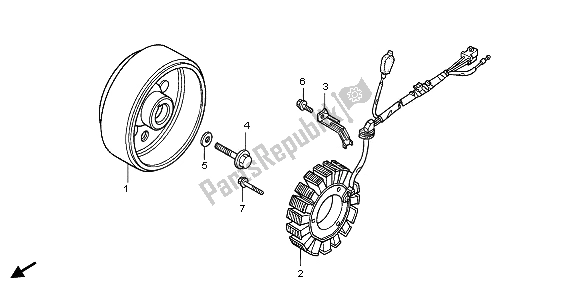 All parts for the Generator of the Honda NX 650 1995