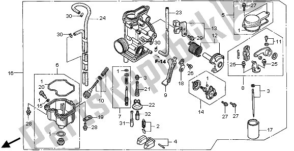 Tutte le parti per il Carburatore del Honda XR 400R 2001