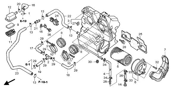 Alle onderdelen voor de Luchtfilter van de Honda CBF 500 2007