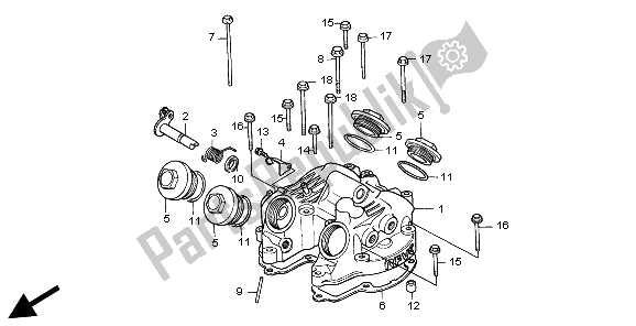 Todas las partes para Cubierta De Tapa De Cilindro de Honda XR 600R 1995