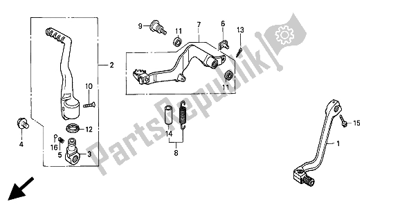 Todas las partes para Cambiar Pedal Y Pedal De Freno Y Brazo De Arranque de Honda CR 500R 1994