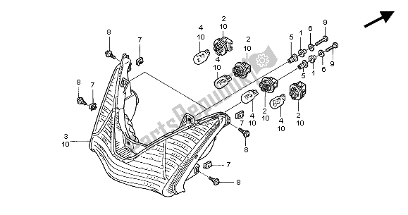 Todas las partes para Luz De Combinación Trasera de Honda ST 1300A 2004