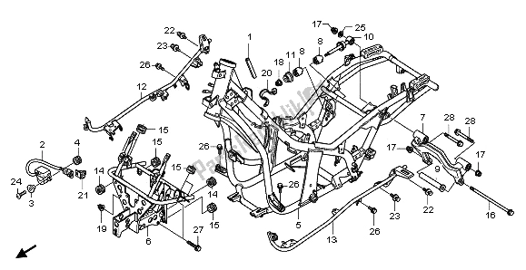 All parts for the Frame Body of the Honda NSS 250A 2009