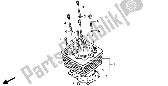 Todas las partes para Cilindro de Honda XR 250R 1997