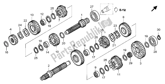 All parts for the Transmission of the Honda ST 1300 2007