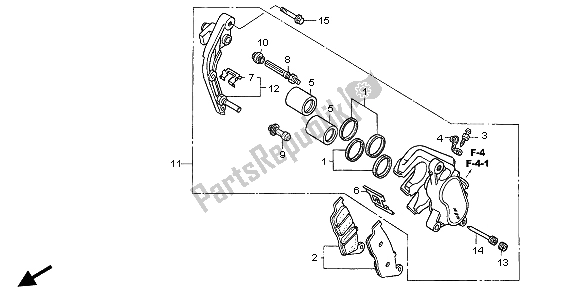 All parts for the Front Brake Caliper (l.) of the Honda CBF 600 SA 2007
