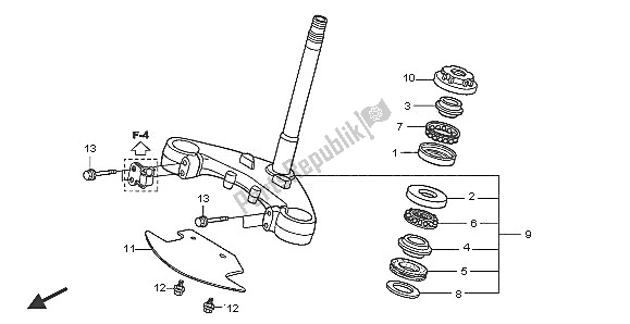 Tutte le parti per il Gambo Dello Sterzo del Honda XL 125V 2005