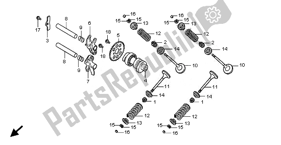 All parts for the Camshaft & Valve of the Honda SH 300 2010