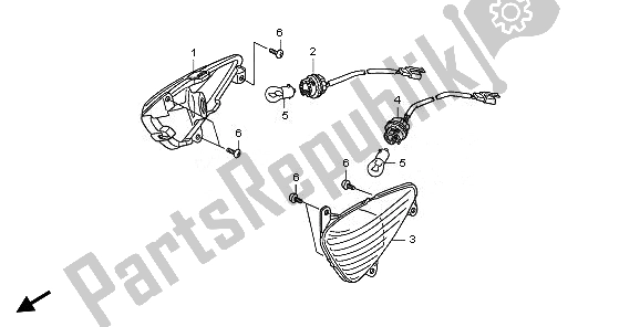 All parts for the Winker of the Honda XL 1000V 2011