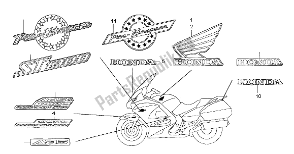 Tutte le parti per il Marchio del Honda ST 1300 2004