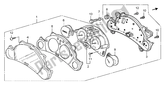 All parts for the Meter (mph) of the Honda CBF 600S 2007