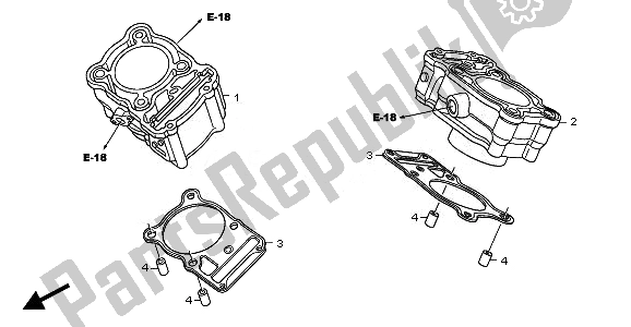 All parts for the Cylinder of the Honda XL 700 VA Transalp 2010