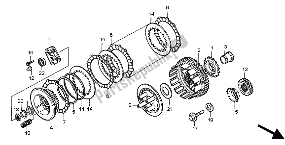 All parts for the Clutch of the Honda XL 600V Transalp 1997