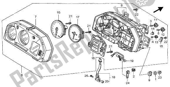 All parts for the Meter (kmh) of the Honda VFR 800 FI 1999