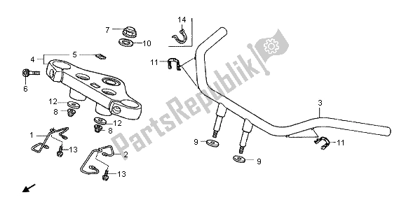 Todas las partes para Manejar Tubo Y Puente Superior de Honda VT 750C 2006