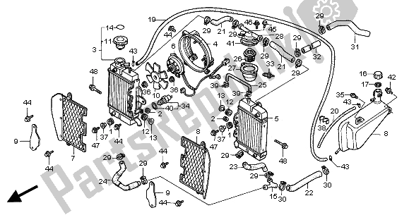 Alle onderdelen voor de Radiator & Lijkwade van de Honda XRV 750 Africa Twin 2000