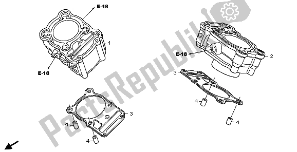 All parts for the Cylinder of the Honda XL 700V Transalp 2009