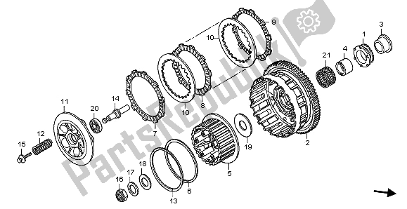 All parts for the Clutch of the Honda CBR 600 RR 2009